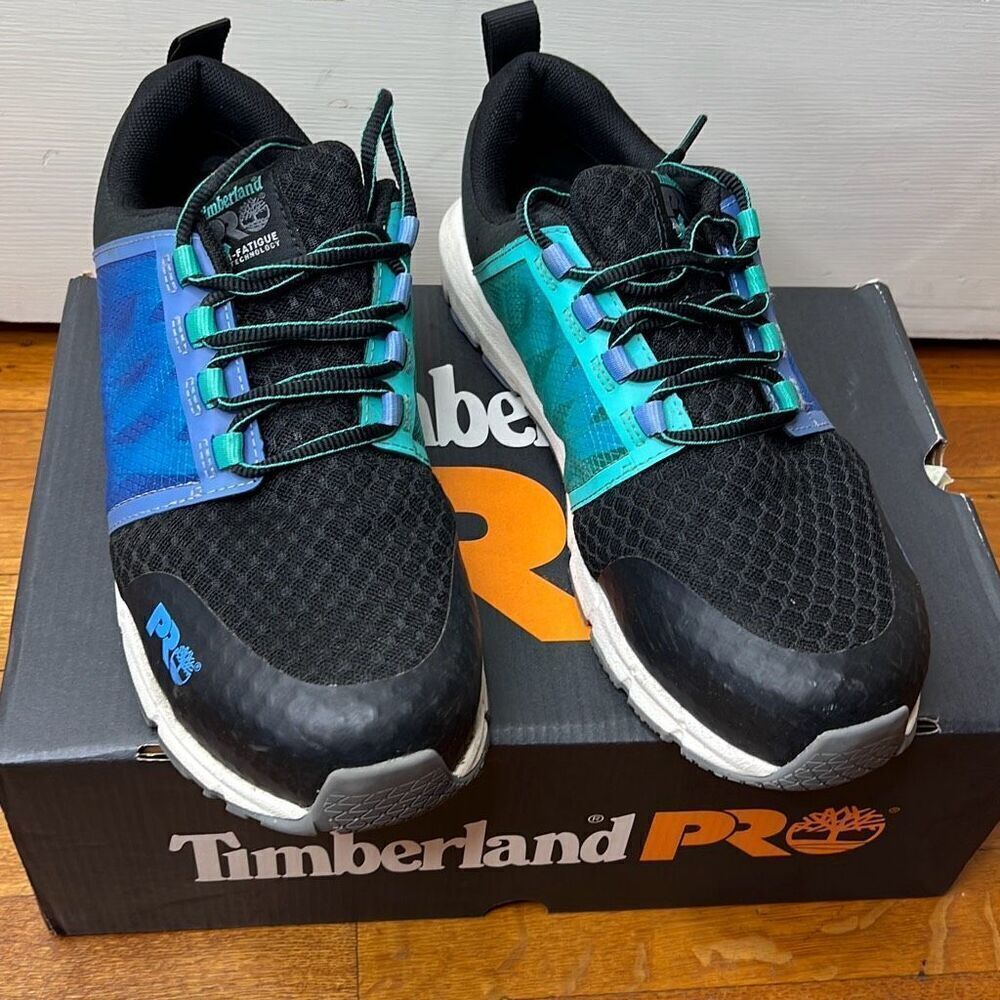 Timberland Pro Flex Radius CT Composite Safety Toe  Work Sneaker Black/Aqua Size
